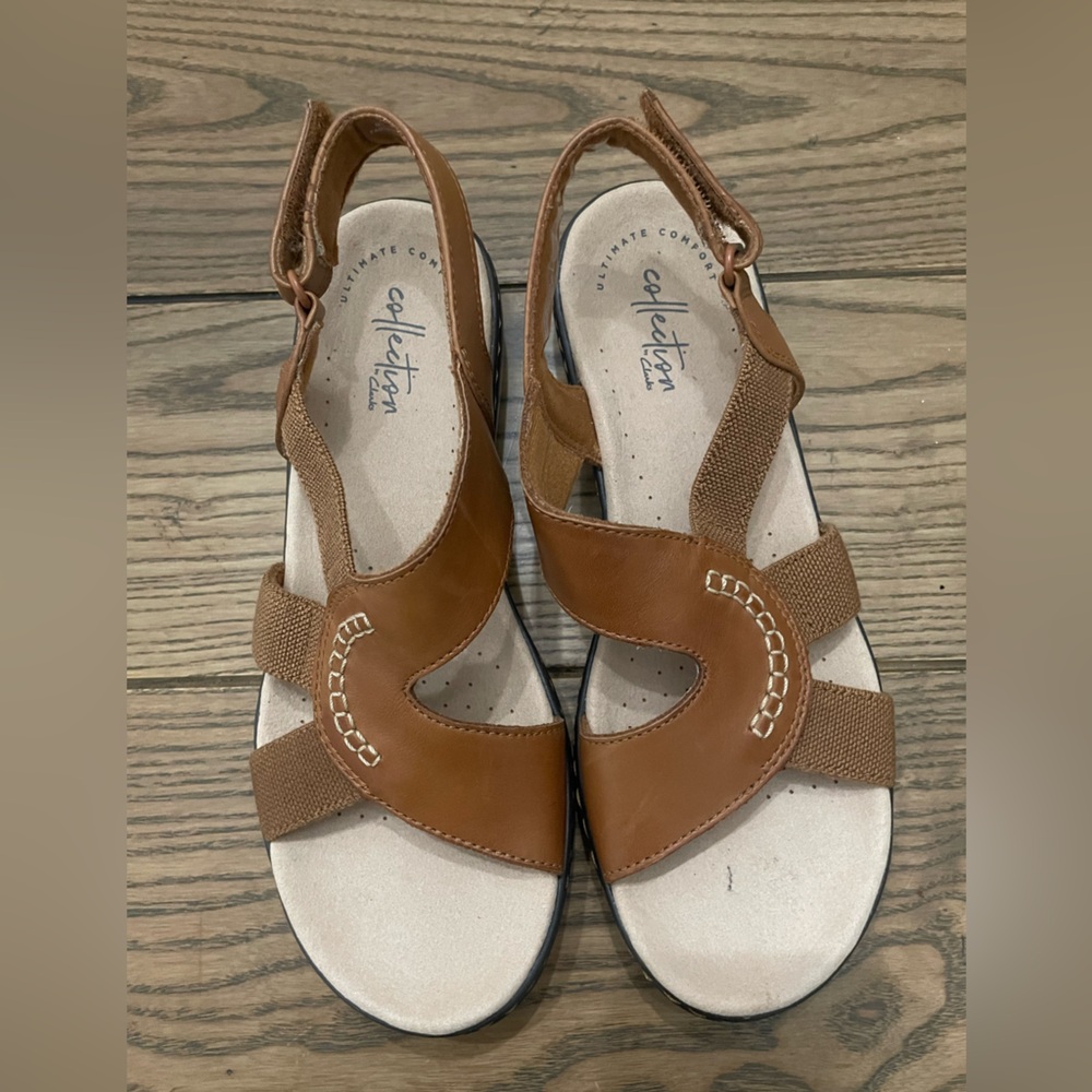 Womens Clark leather sandals/ Women's Leisa Joy size 7